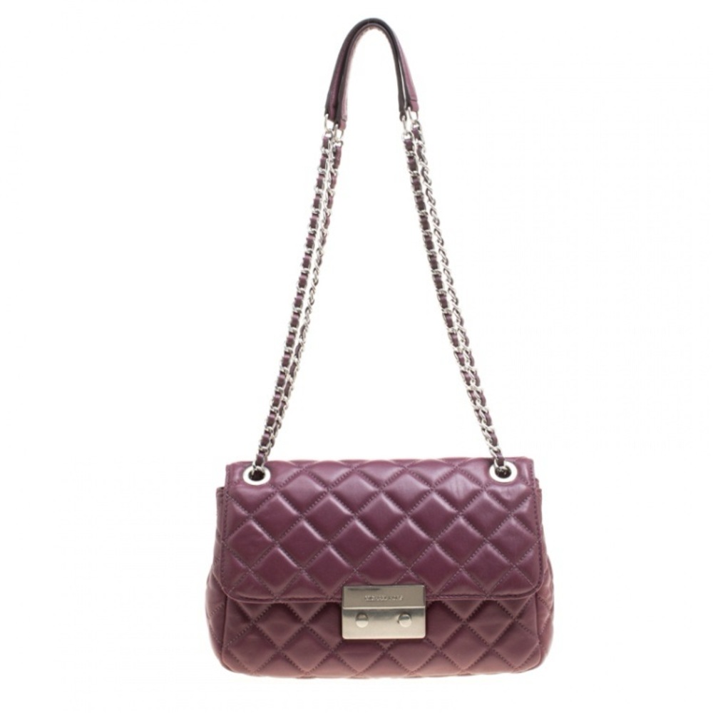 Michael Kors Sloane Quilted Shoulder Bag in Plum